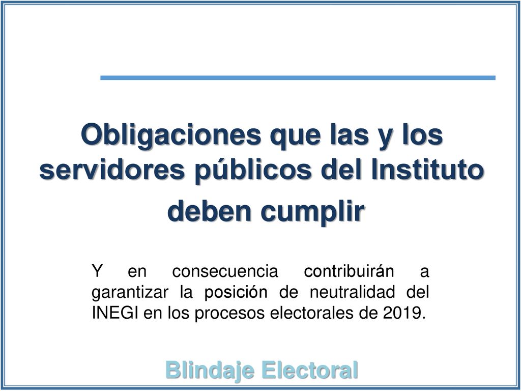 Obligaciones que las y los servidores públicos del Instituto