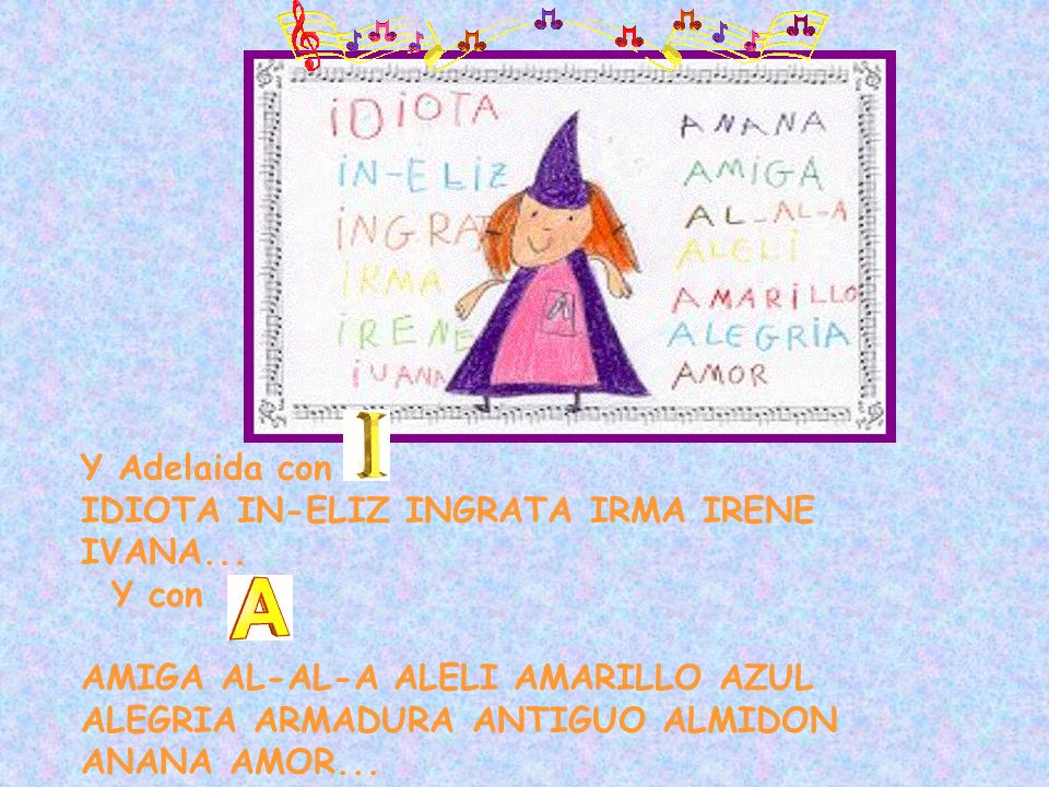 Y Adelaida con IDIOTA IN-ELIZ INGRATA IRMA IRENE IVANA... Y con.