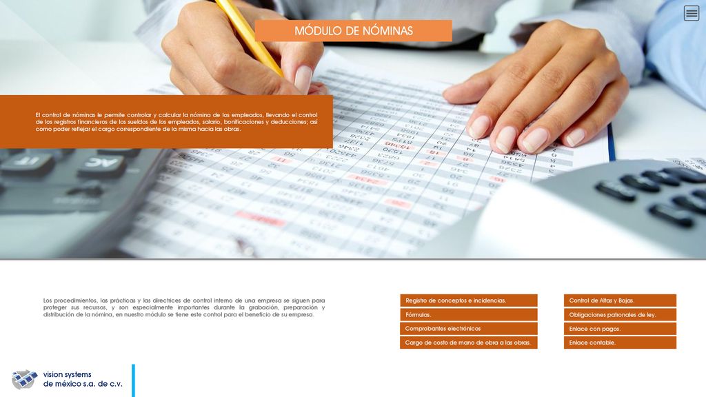 MÓDULO DE NÓMINAS vision systems de méxico s.a. de c.v.