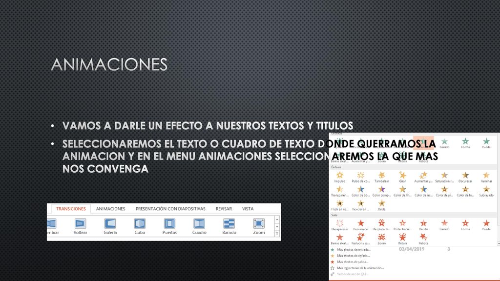 ANIMACIONES VAMOS A DARLE UN EFECTO A NUESTROS TEXTOS Y TITULOS