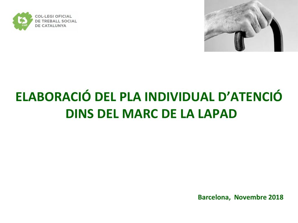 ELABORACIÓ DEL PLA INDIVIDUAL D’ATENCIÓ DINS DEL MARC DE LA LAPAD