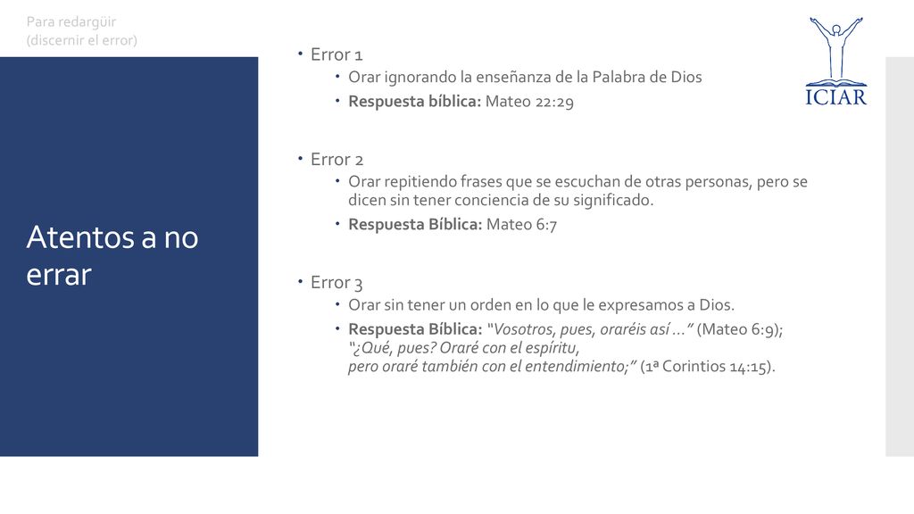 Atentos a no errar Error 1 Error 2 Error 3