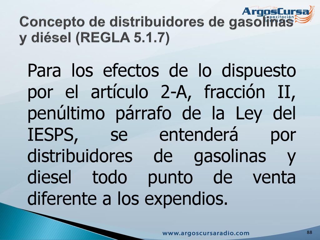Concepto de distribuidores de gasolinas y diésel (REGLA 5.1.7)