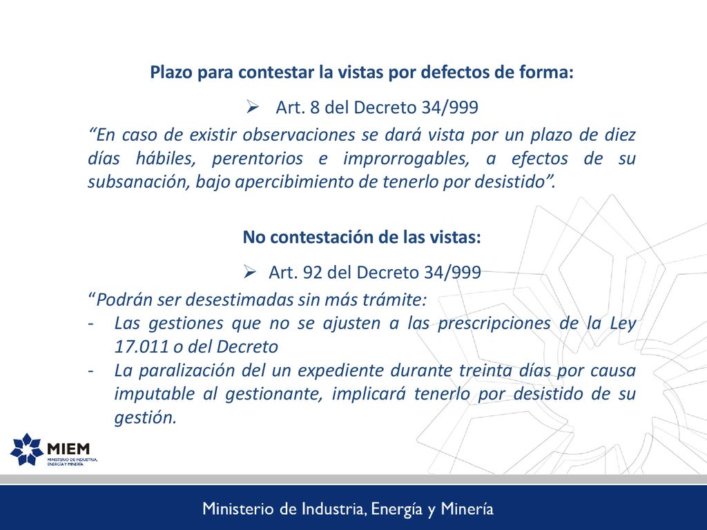 Plazo para contestar la vistas por defectos de forma: