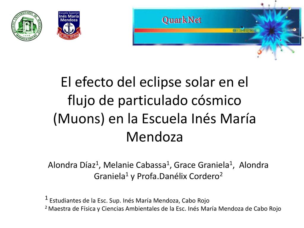 El efecto del eclipse solar en el flujo de particulado cósmico (Muons) en la Escuela Inés María Mendoza