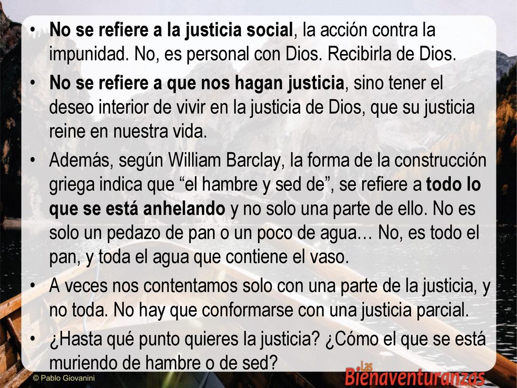 No se refiere a la justicia social, la acción contra la impunidad