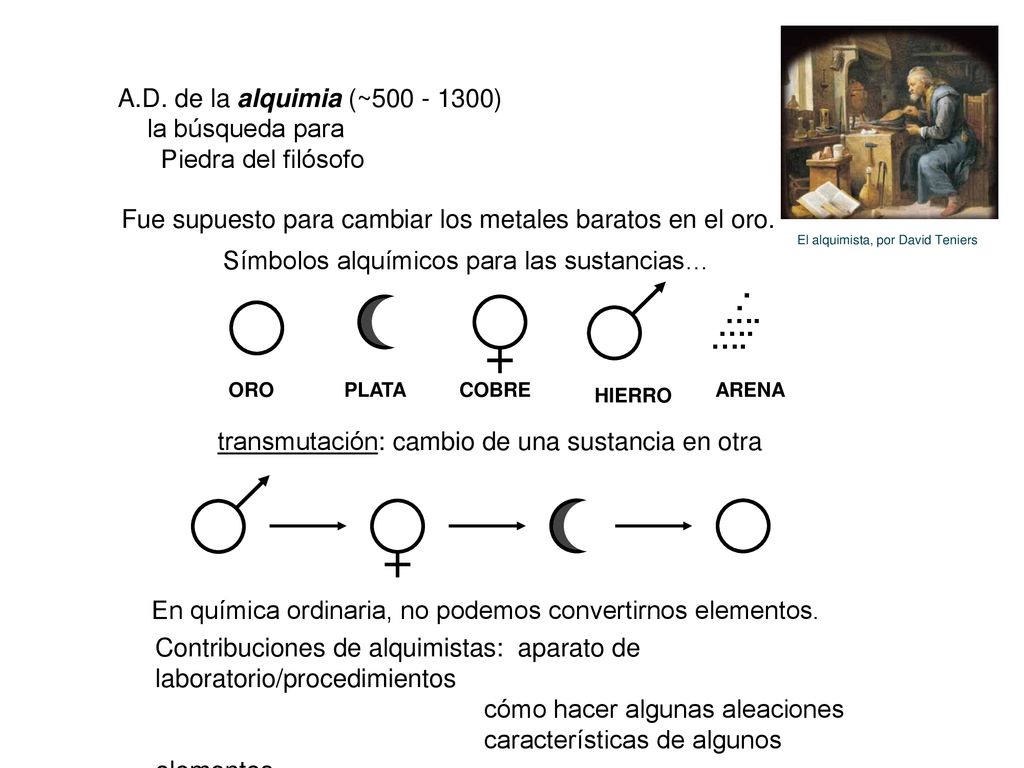 . …. A.D. de la alquimia (~ ) la búsqueda para