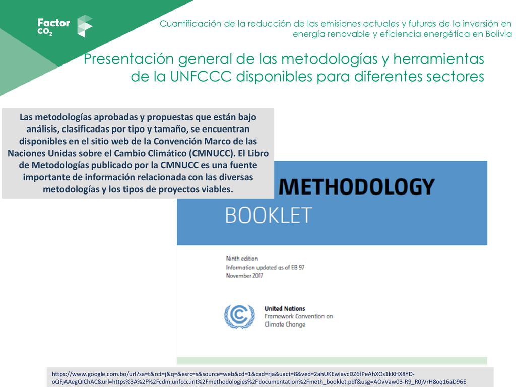 Presentación general de las metodologías y herramientas de la UNFCCC disponibles para diferentes sectores