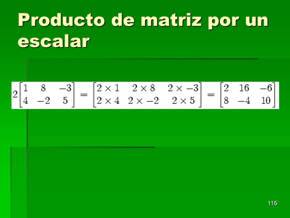 Producto de matriz por un escalar