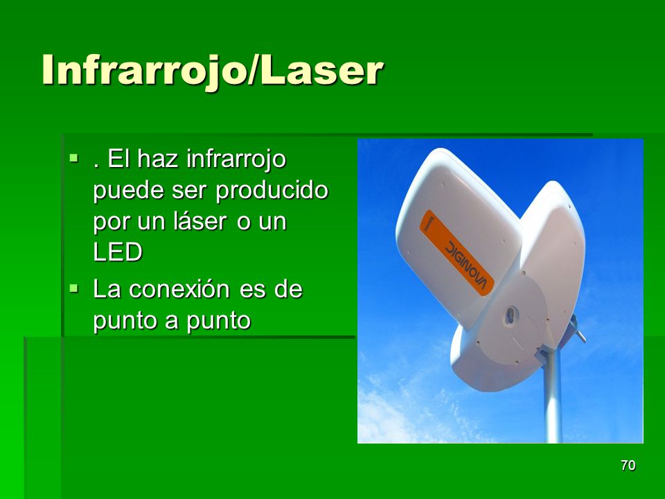 Infrarrojo/Laser . El haz infrarrojo puede ser producido por un láser o un LED.