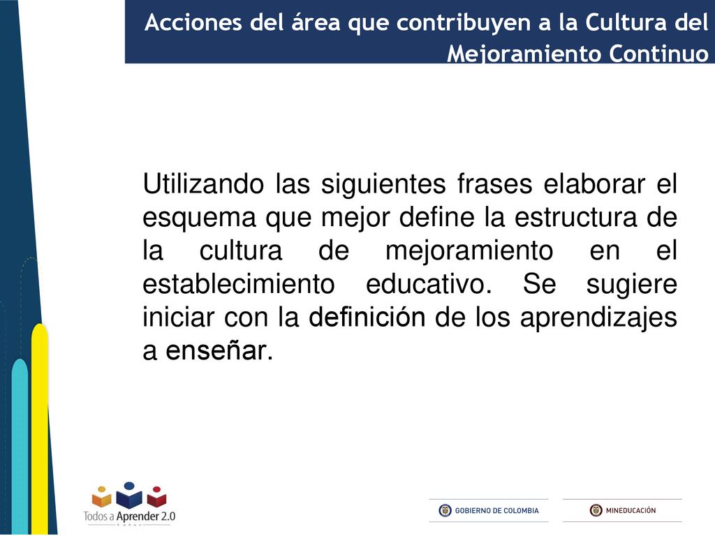 Acciones del área que contribuyen a la Cultura del Mejoramiento Continuo