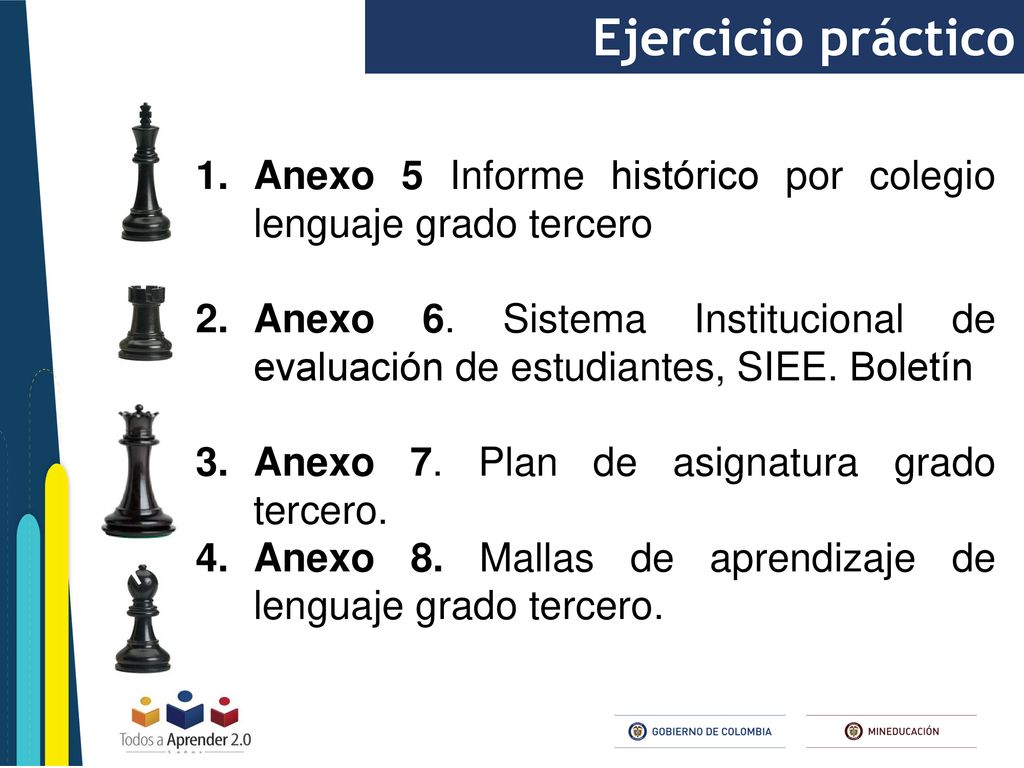 Ejercicio práctico Anexo 5 Informe histórico por colegio lenguaje grado tercero.