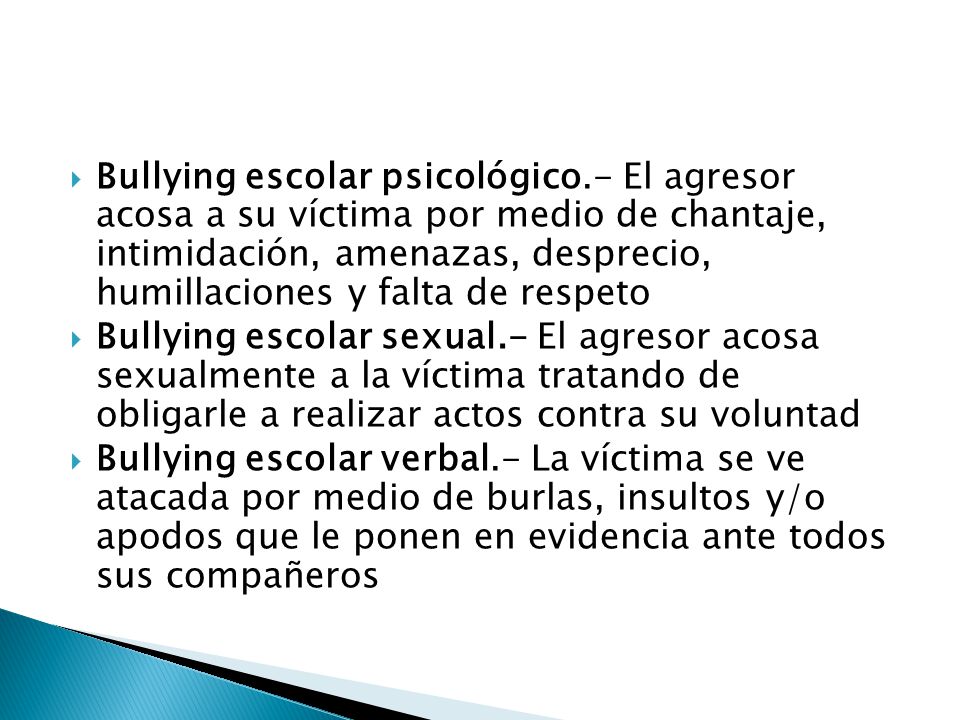 Bullying escolar psicológico