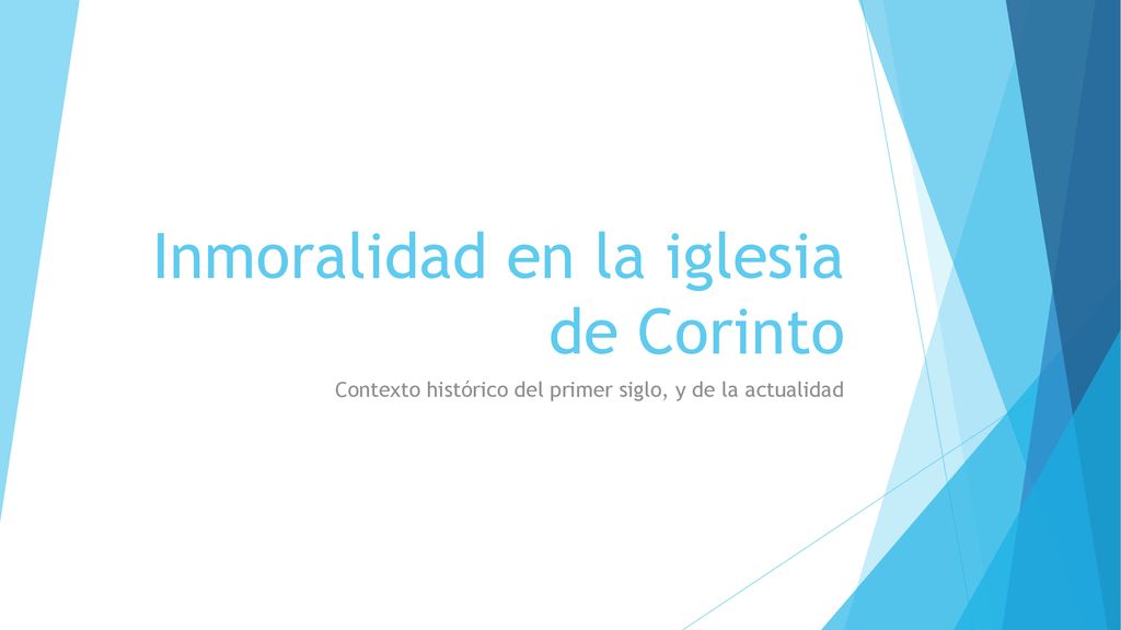 Inmoralidad en la iglesia de Corinto