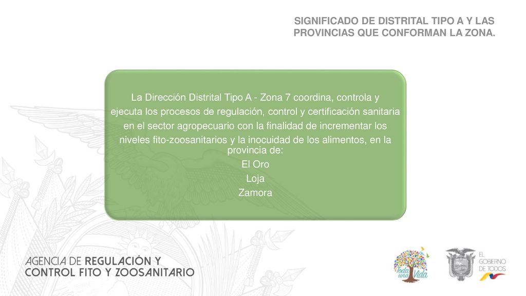La Dirección Distrital Tipo A - Zona 7 coordina, controla y