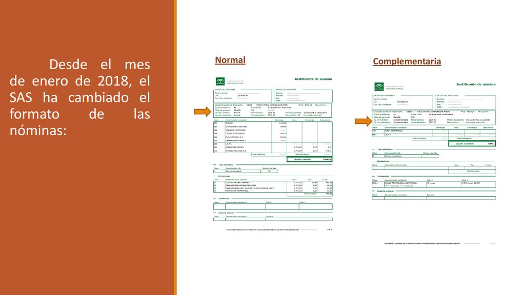 Desde el mes de enero de 2018, el SAS ha cambiado el formato de las nóminas: