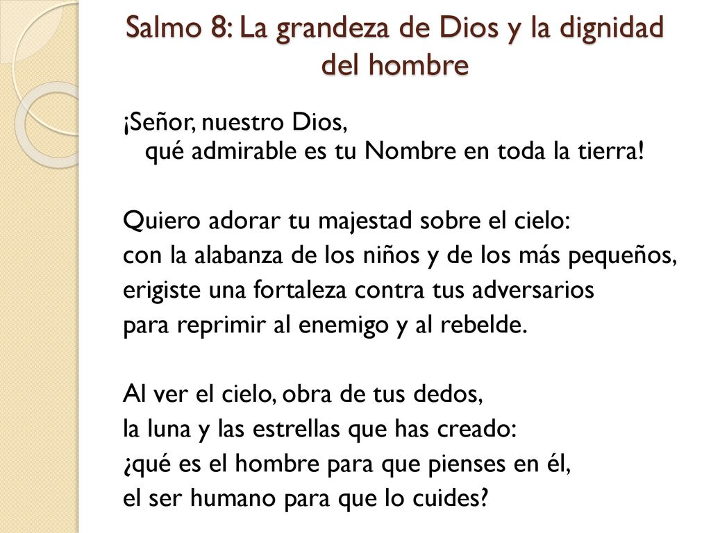 Salmo 8: La grandeza de Dios y la dignidad del hombre