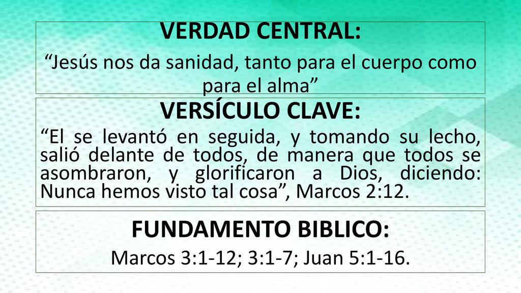 Jesús nos da sanidad, tanto para el cuerpo como para el alma