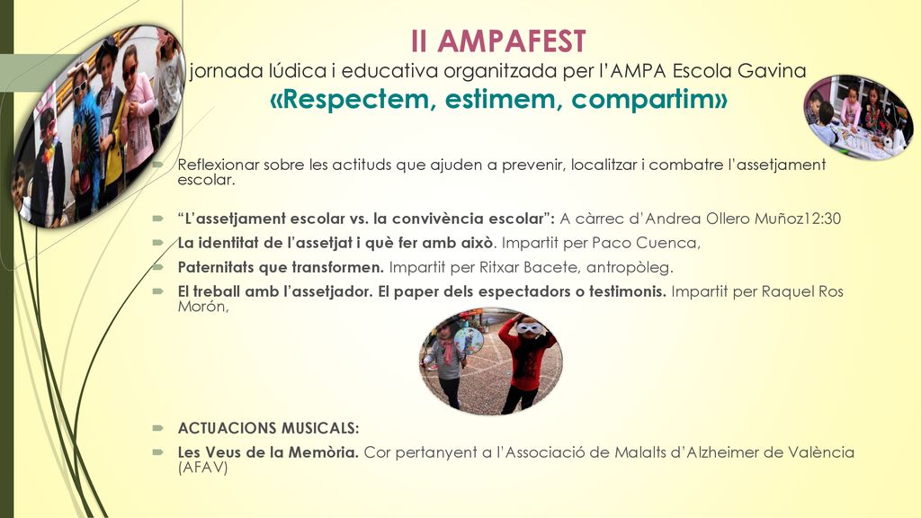II AMPAFEST jornada lúdica i educativa organitzada per l’AMPA Escola Gavina «Respectem, estimem, compartim»