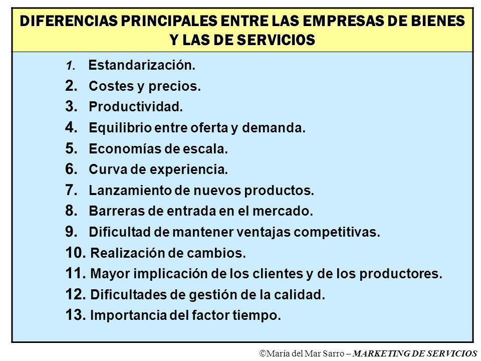 DIFERENCIAS PRINCIPALES ENTRE LAS EMPRESAS DE BIENES Y LAS DE SERVICIOS