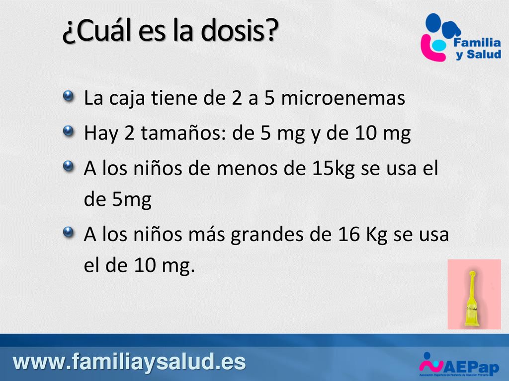 ¿Cuál es la dosis La caja tiene de 2 a 5 microenemas