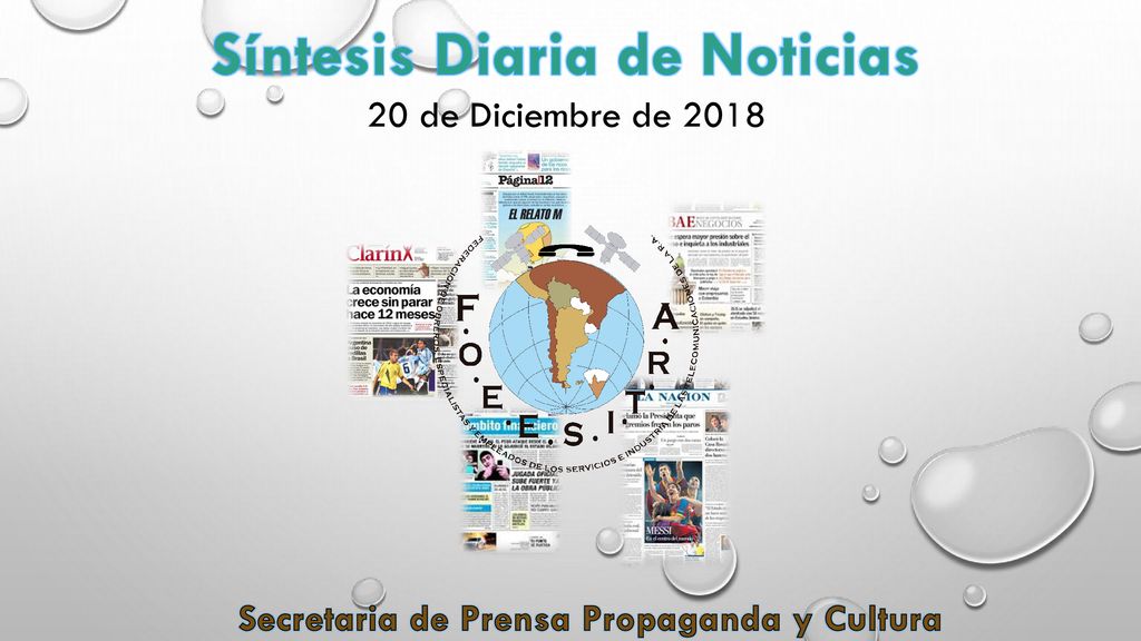 Síntesis Diaria de Noticias Secretaria de Prensa Propaganda y Cultura