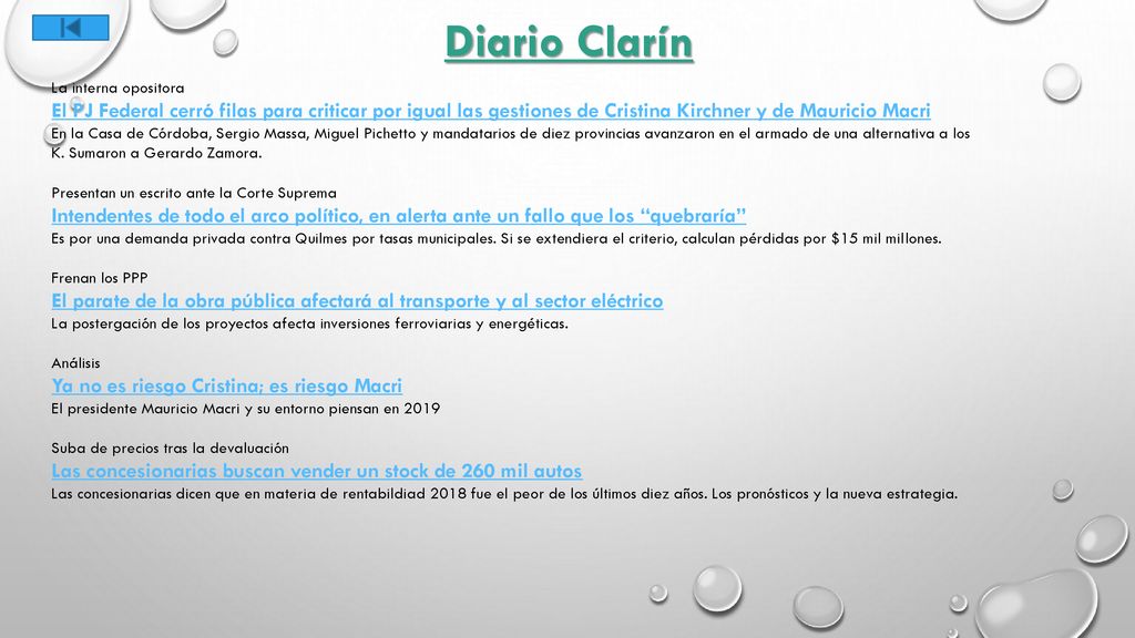 Diario Clarín La interna opositora. El PJ Federal cerró filas para criticar por igual las gestiones de Cristina Kirchner y de Mauricio Macri.