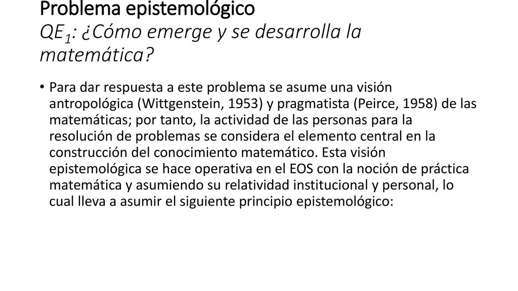 Problema epistemológico QE1: ¿Cómo emerge y se desarrolla la matemática