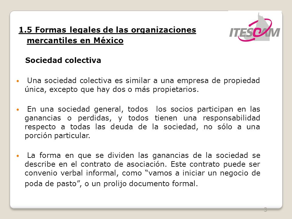 mercantiles en México 1.5 Formas legales de las organizaciones