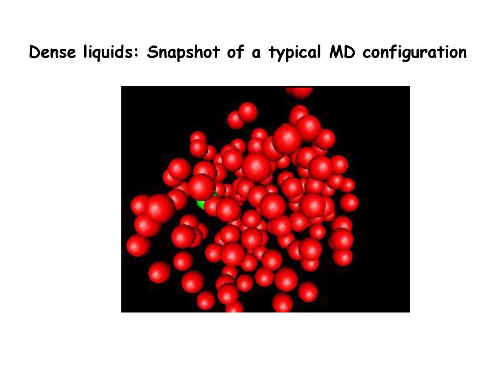 Dense liquids: Snapshot of a typical MD configuration