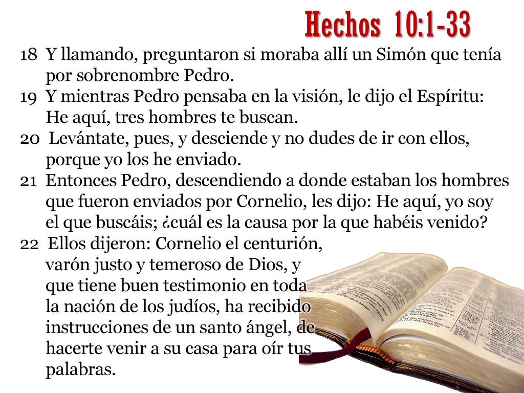 Hechos 10: Y llamando, preguntaron si moraba allí un Simón que tenía por sobrenombre Pedro.