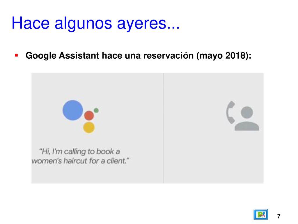 Hace algunos ayeres... Google Assistant hace una reservación (mayo 2018): 7