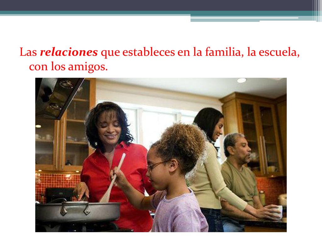 Las relaciones que estableces en la familia, la escuela, con los amigos.