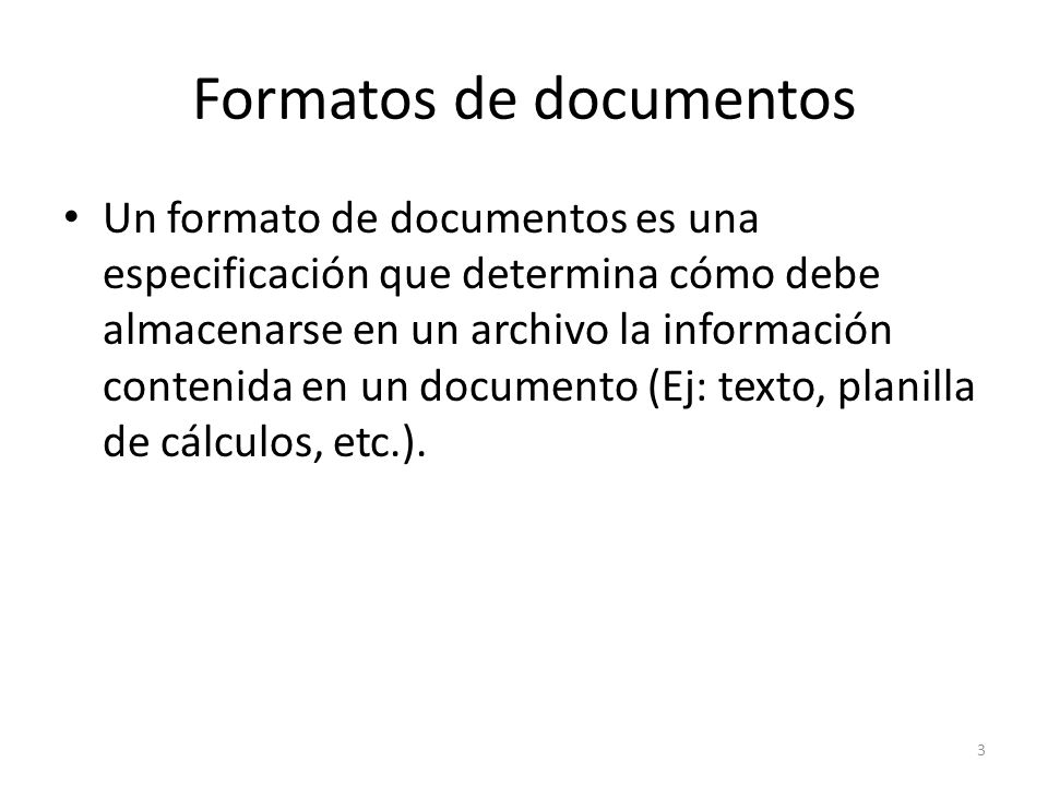 Formatos de documentos