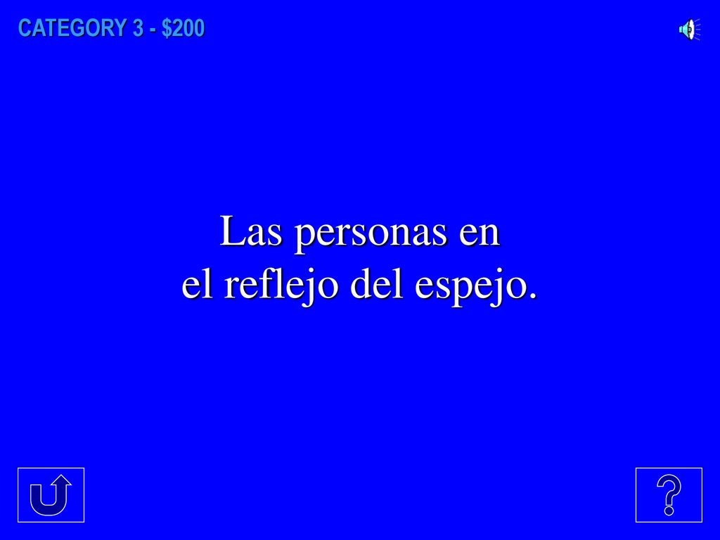 CATEGORY 3 - $200 Las personas en el reflejo del espejo.