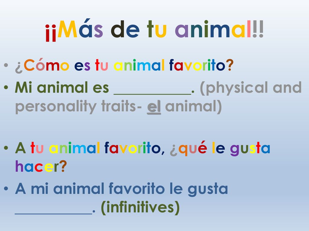 ¡¡Más de tu animal!! ¿Cómo es tu animal favorito