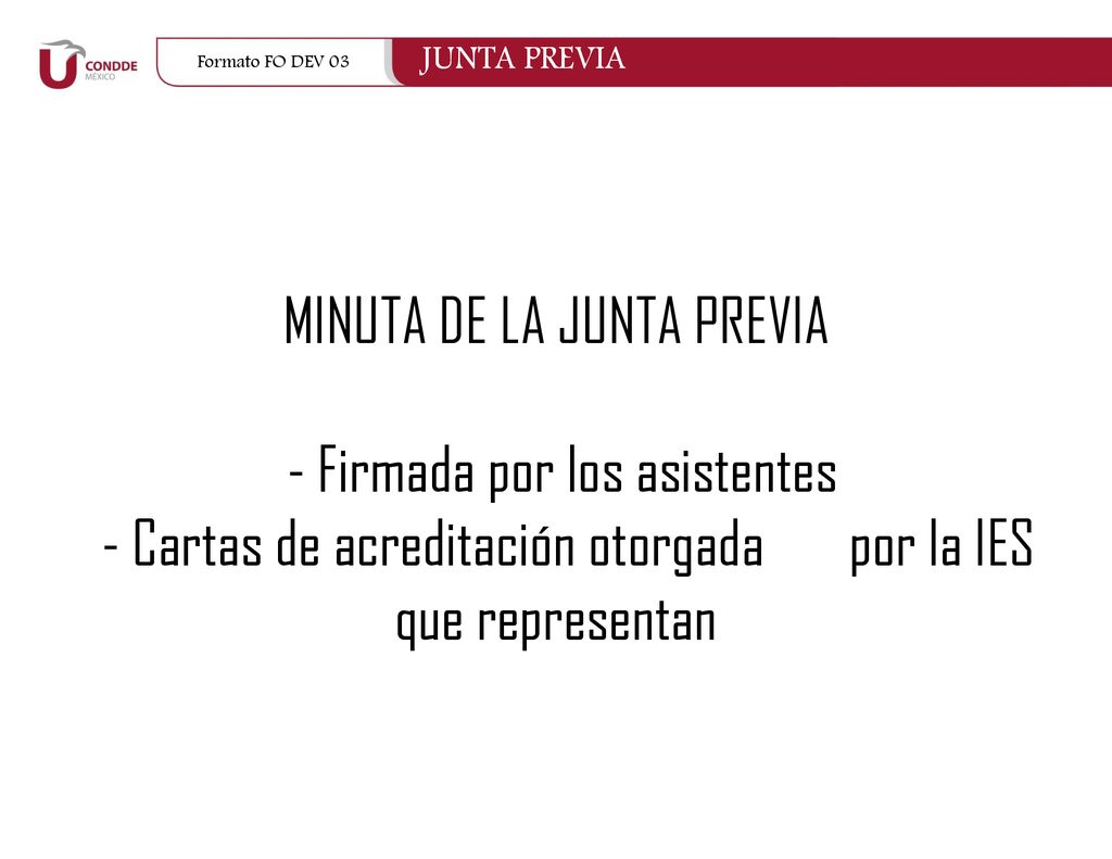 MINUTA DE LA JUNTA PREVIA - Firmada por los asistentes