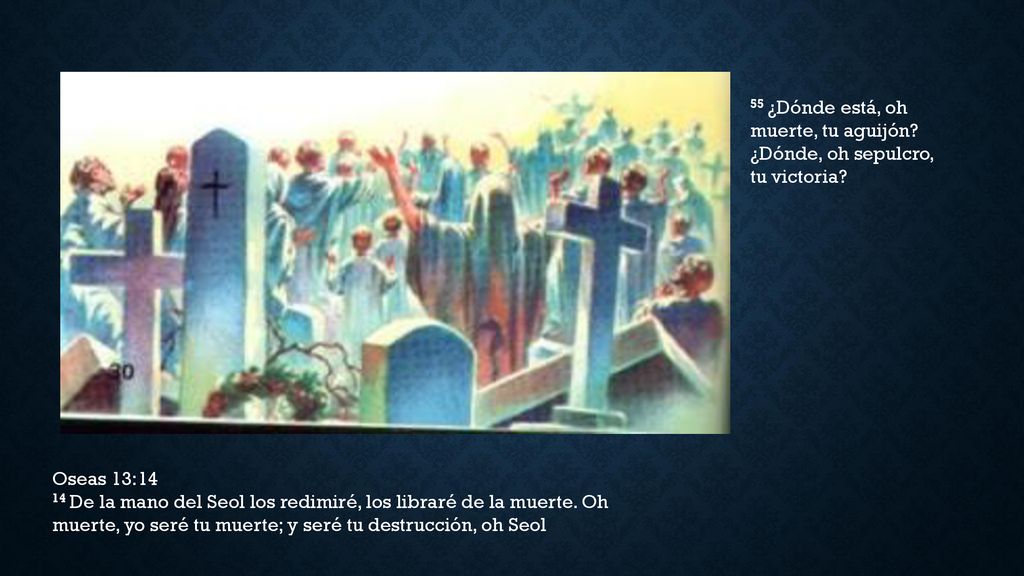 55 ¿Dónde está, oh muerte, tu aguijón ¿Dónde, oh sepulcro, tu victoria
