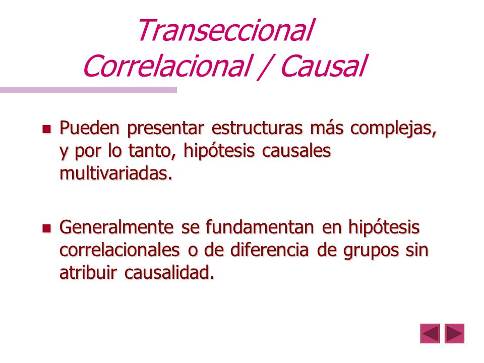 Transeccional Correlacional / Causal