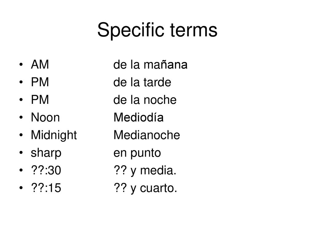 Warm Up Answer in Spanish ¿Qué hora es?. ppt descargar