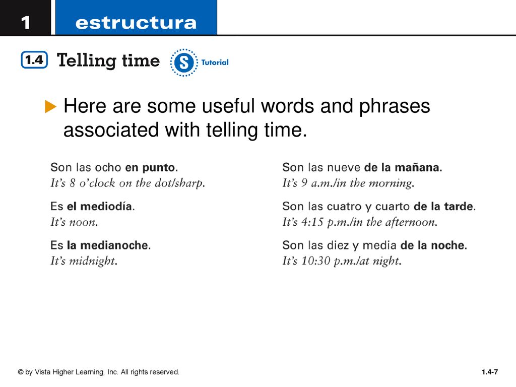 Here are some useful words and phrases associated with telling time.