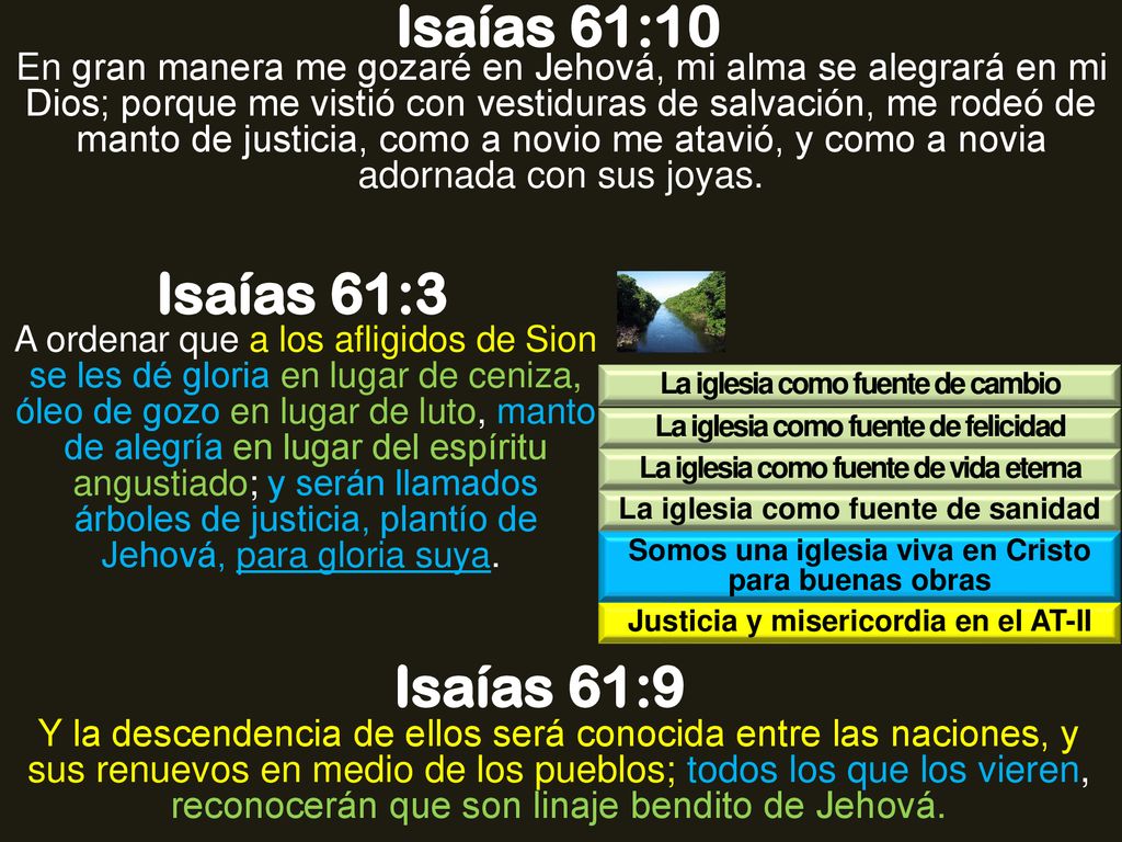 Isaías 61:10 Isaías 61:3 Isaías 61:9