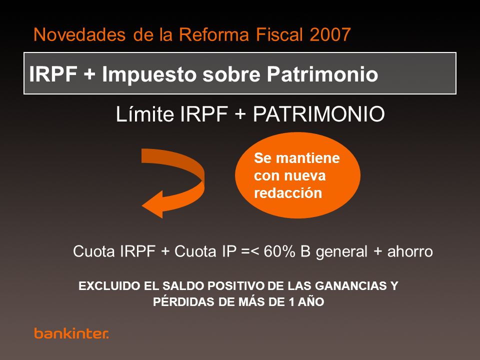 EXCLUIDO EL SALDO POSITIVO DE LAS GANANCIAS Y PÉRDIDAS DE MÁS DE 1 AÑO
