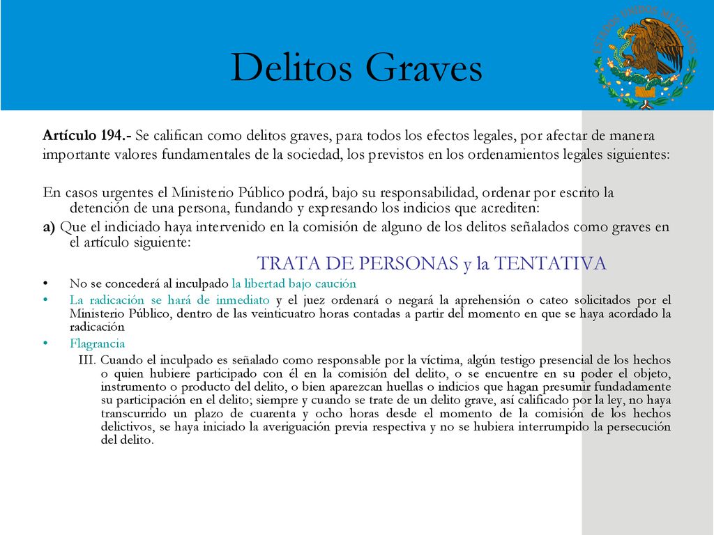 Delitos Graves Artículo Se califican como delitos graves, para todos los efectos legales, por afectar de manera.