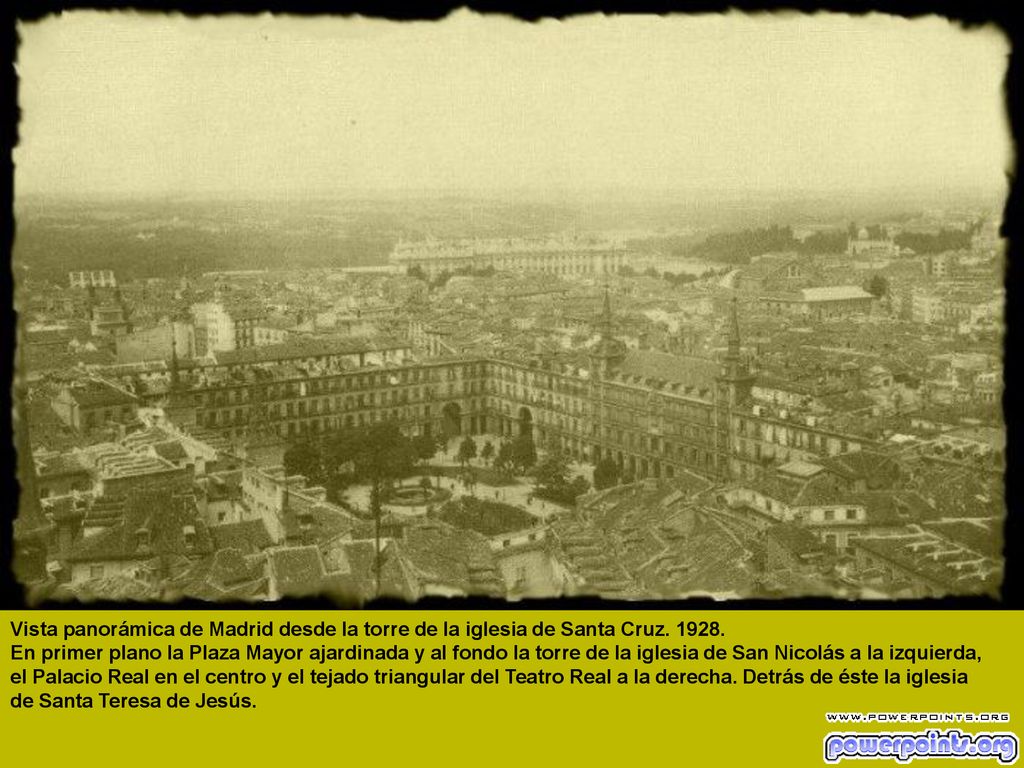 Vista panorámica de Madrid desde la torre de la iglesia de Santa Cruz