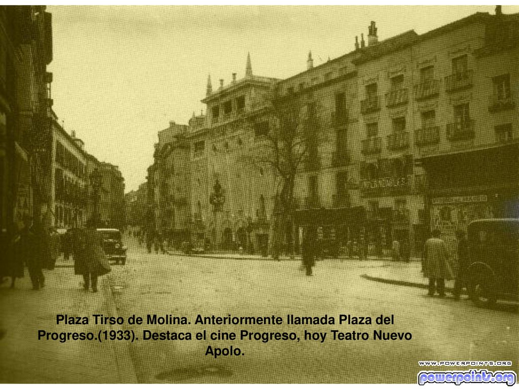 Plaza Tirso de Molina. Anteriormente llamada Plaza del Progreso.(1933).