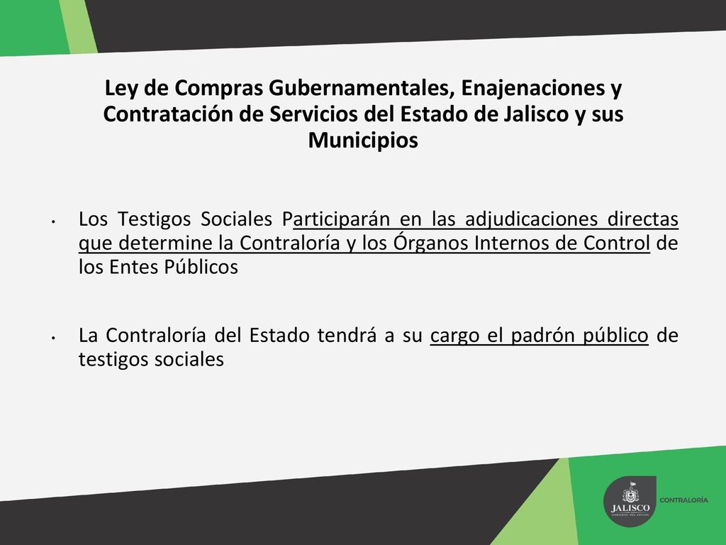 Ley de Compras Gubernamentales, Enajenaciones y Contratación de Servicios del Estado de Jalisco y sus Municipios