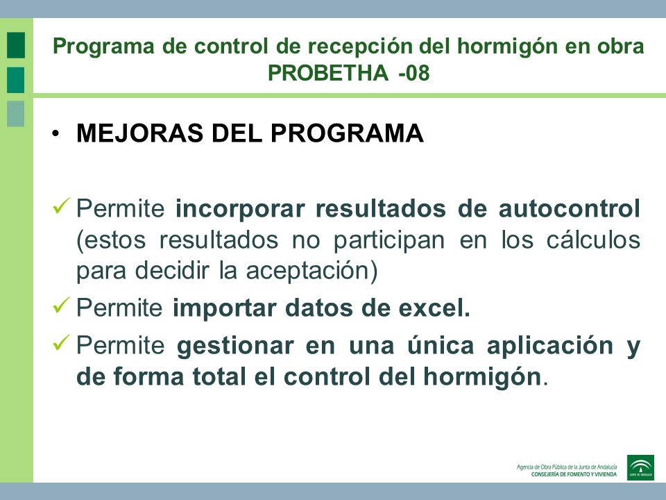 Programa de control de recepción del hormigón en obra PROBETHA -08