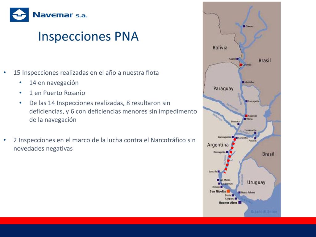 Inspecciones PNA 15 Inspecciones realizadas en el año a nuestra flota