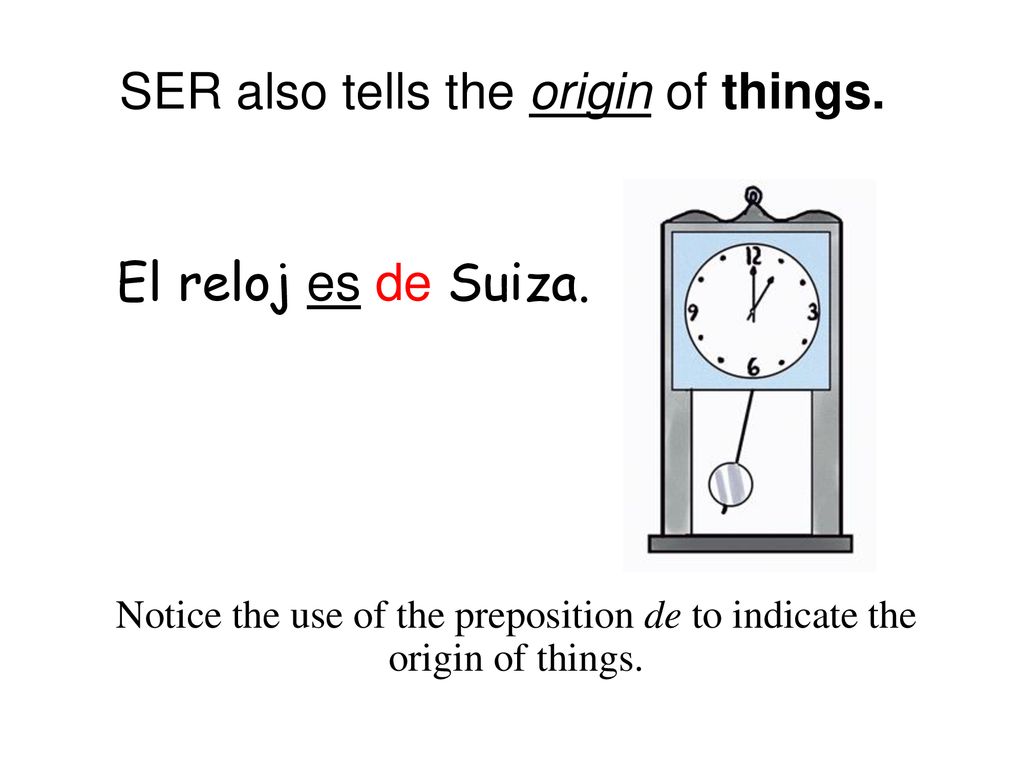 Notice the use of the preposition de to indicate the origin of things.
